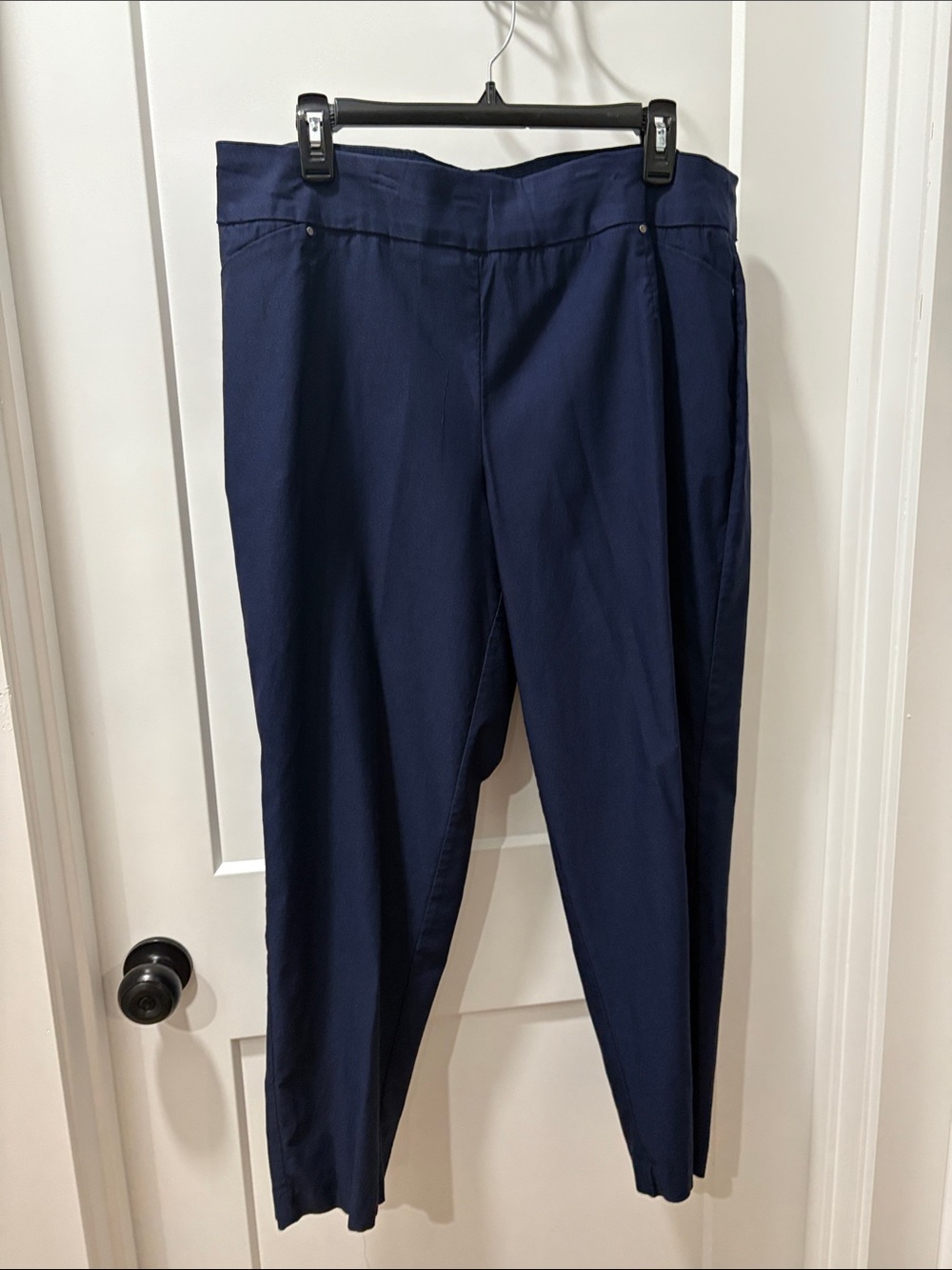 Cato Navy Stretch Tapered Dress Pants